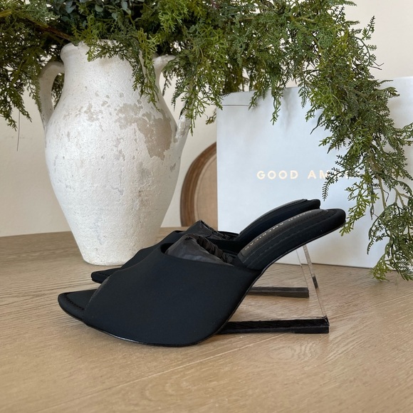Good American Shoes - Good American Cinderella Wedges - Open Toe Slide Heels